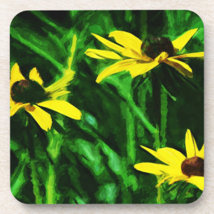 Dessous-de-verre Black Eyed Susan Fleurs sauvages Abstrait