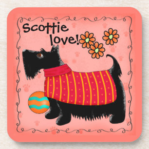 Dessous-de-verre Black Scottie Terrier Chien Aimer Personnalisé Ver
