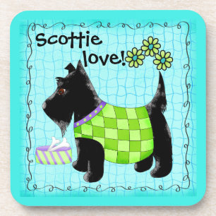 Dessous-de-verre Black Scottie Terrier Chien Aimer Personnalisé Ver