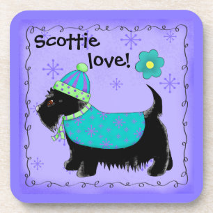 Dessous-de-verre Black Scottie Terrier Chien Aimer Personnalisé Vio