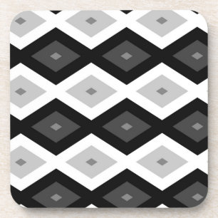 Dessous-de-verre Black, white and grey diamond pattern