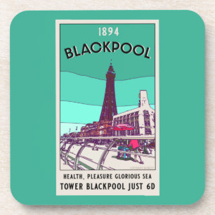 Dessous-de-verre Blackpool Seaside Resort Angleterre Art Vintage