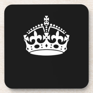 Dessous-de-verre Blanc Garder la couronne calme sur le noir
