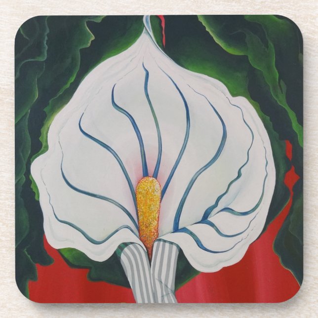 Dessous de verre blanc Lily série de 6 (Devant)