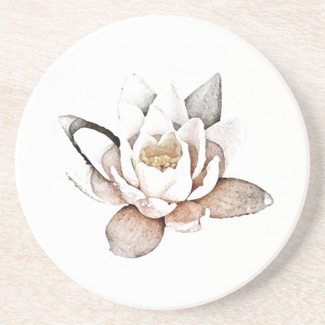 DESSOUS DE VERRE BLANC LOTUS SANDSTONE (Devant)