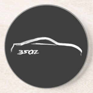 Dessous de verre blancs de silhouette de Nissan