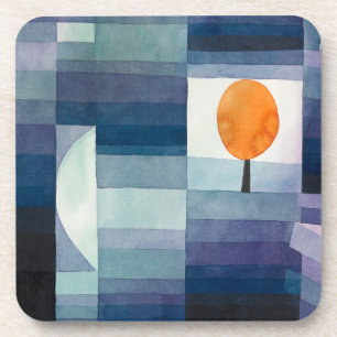 Dessous-de-verre Bleu Abstrait Automne Paul Klee Aquarelle