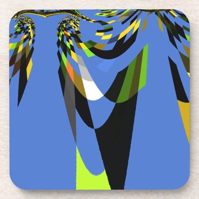 Dessous-de-verre Bleu Africain Tribal Motif Motif Art Imprimer (Devant)