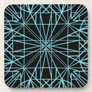 Dessous-de-verre Bleu d'oeuf noir et blanc Symétrie géométrique
