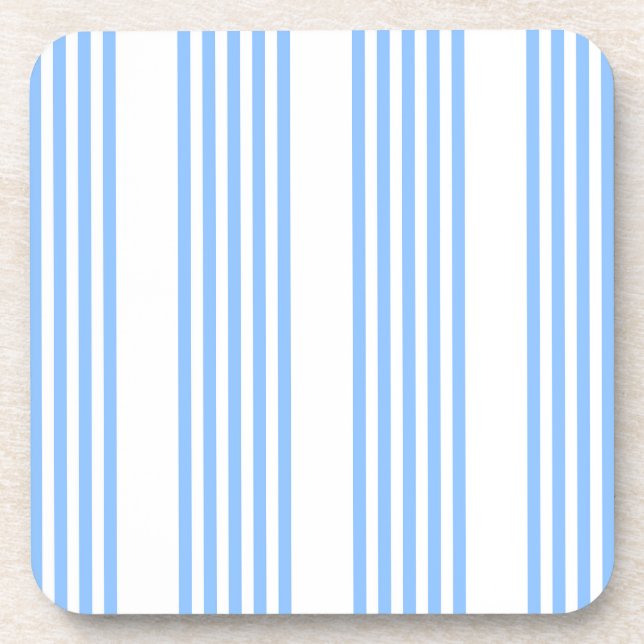 Dessous-de-verre Bleu et blanc cinq bandes motif (Devant)