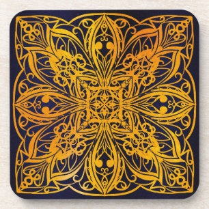 Dessous-de-verre bleu,géométrique, chakra, moderne,zen, magnétisme,