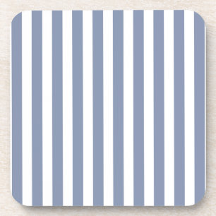 Dessous-de-verre Bleu gris et blanc rayures de bonbons