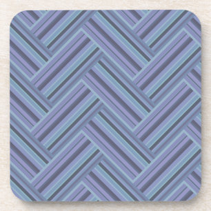 Dessous-de-verre Bleu gris rayures motif double tissage