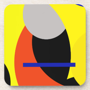 Dessous-de-verre Bleu jaune Art Abstrait