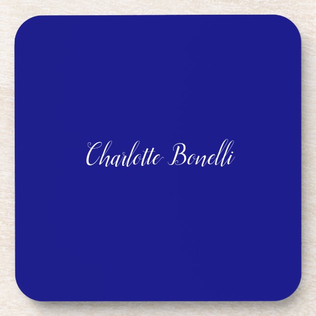 Dessous-de-verre Bleu marin minimaliste professionnel (Devant)