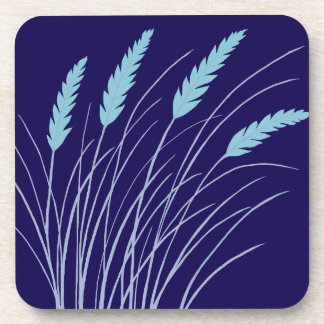 dessous de verre bleu marine avec herbe de plage