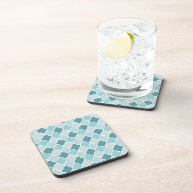 Dessous-de-verre Bleu Marocain Trellis, Lattes, Quatrefoil (Côté Droit)