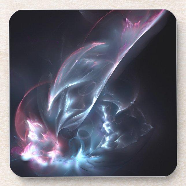 Dessous-de-verre Bleu nébuleux Abstrait et violet (Devant)