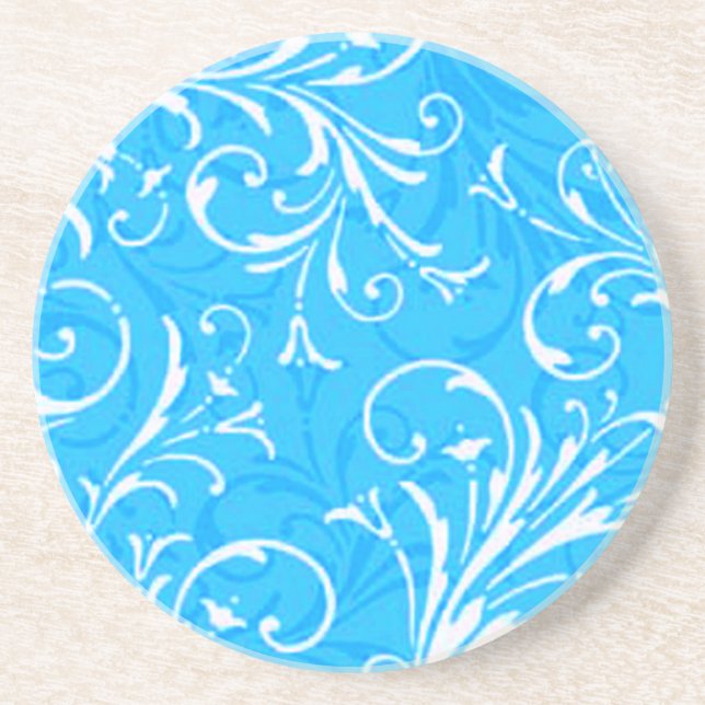 Dessous de verre bleu ornemental (Devant)