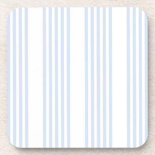 Dessous-de-verre Bleu pâle et blanc cinq bandes motif
