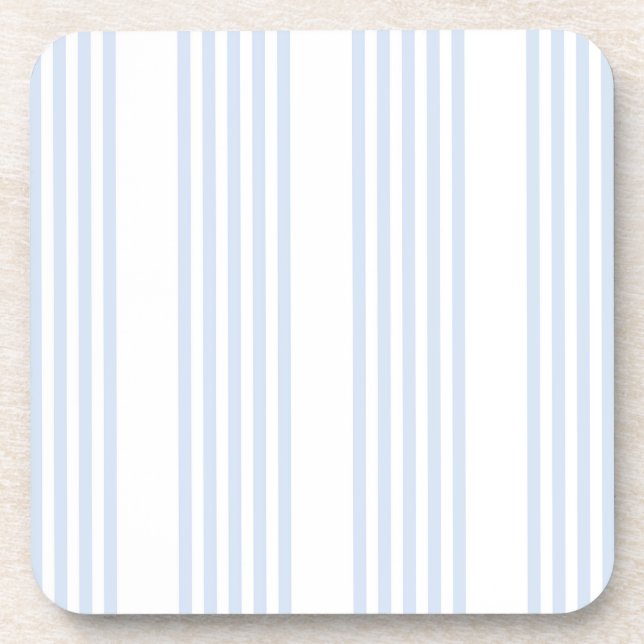 Dessous-de-verre Bleu pâle et blanc cinq bandes motif (Devant)