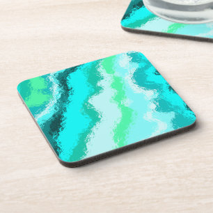 Dessous-de-verre Bleu Vert Aqua Style Painterly Scumbled