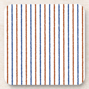 Dessous-de-verre Bleus Brown et marine avec lignes inégales