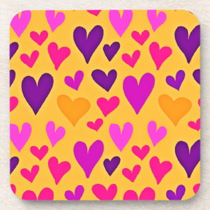 Dessous-de-verre Blisses cardiaques vibrantes : Motif d'amour