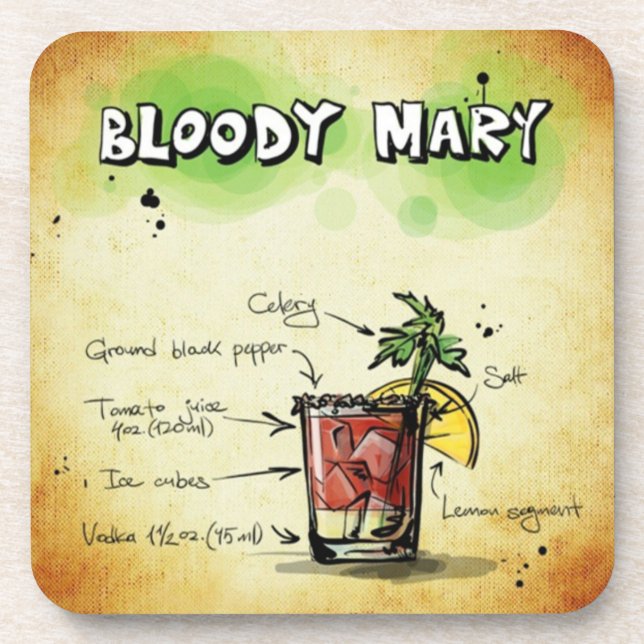Dessous-de-verre Bloody Mary Bartender Drink Recette (Devant)