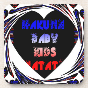 Dessous-de-verre Blue Black Hakuna Matata Baby Kids Design.png
