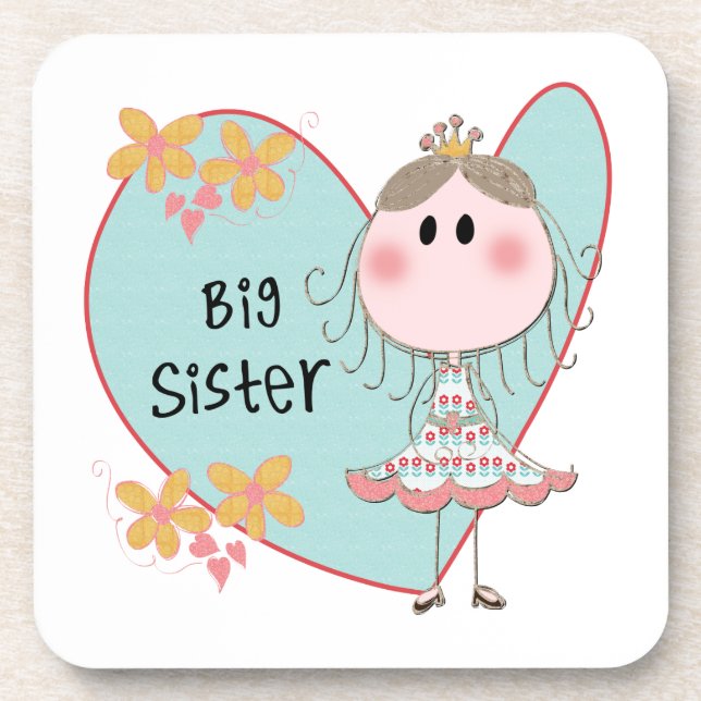 Dessous-de-verre Blue Heart Princess Big Sister (Devant)