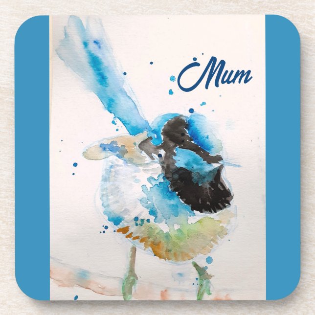 Dessous-de-verre Blue Wren Wrens Aquarelle Bébé Bleu Australien (Devant)