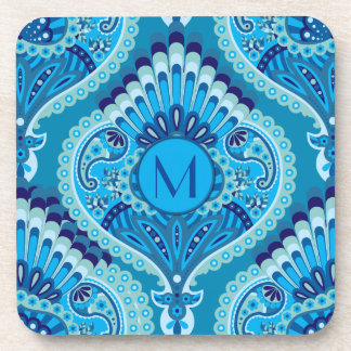Dessous-de-verre Blueish - Plumes Paisley