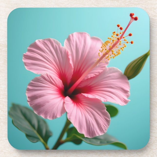 Dessous-de-verre Blush of Elegance : Hibiscus rose Radiance (Devant)