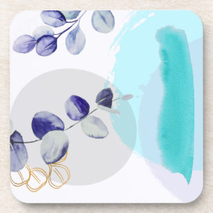 Dessous-de-verre Boho botanique cyan violet