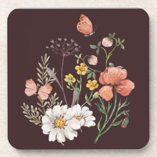 Dessous-de-verre Boho Fleur sauvage botanique