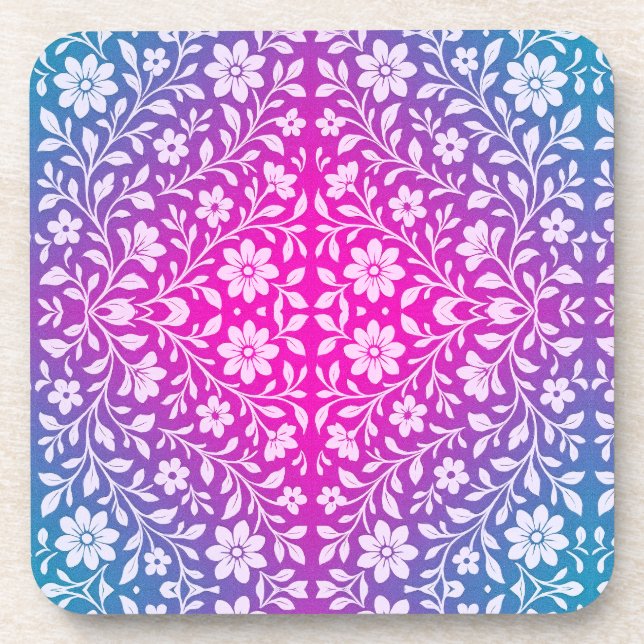 Dessous-de-verre Boho Floral Hard plastic coaster (Devant)