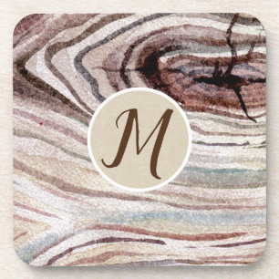 Dessous-de-verre Bois Rustique Naturel Grain Aquarelle Moderne Chic