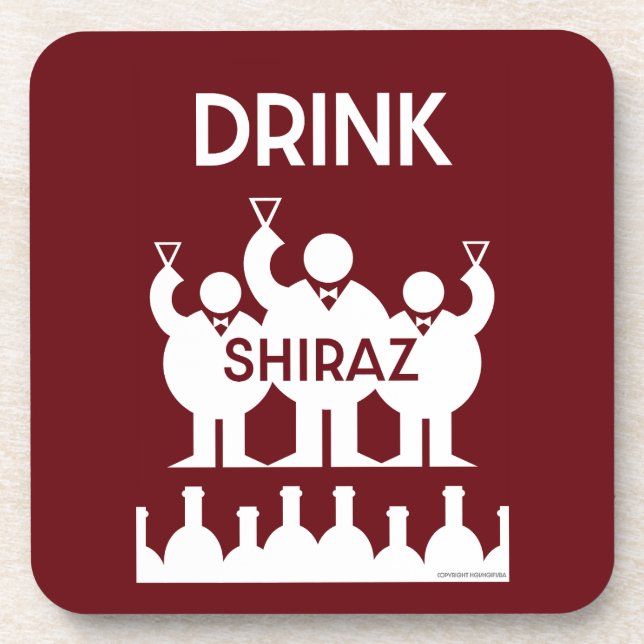 Dessous-de-verre Boissons de vins de Shiraz (Devant)