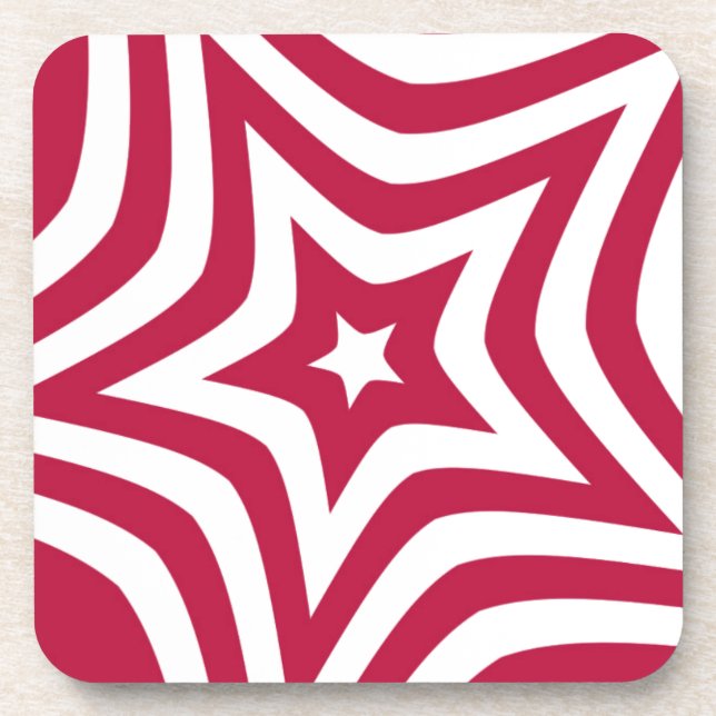 Dessous-de-verre Bold & Bright Red & White Star dans un Motif vecto (Devant)