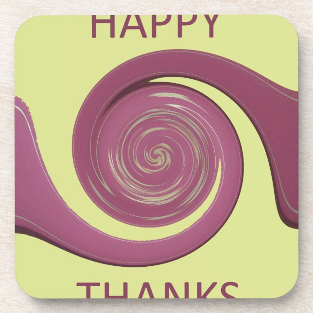 Dessous-de-verre Bon thanksgiving Texte Art Design. (Devant)