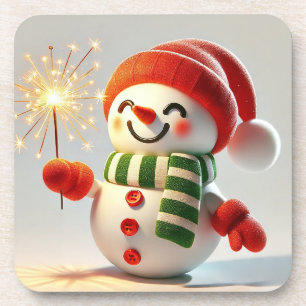 Dessous-de-verre Bonhomme de neige joyeux