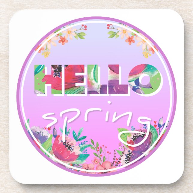 Dessous-de-verre Bonjour Printemps, Fleurs, cercle (Devant)