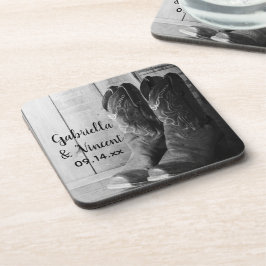 Dessous-de-verre Boots rustiques Cowboy Pays Mariage occidental