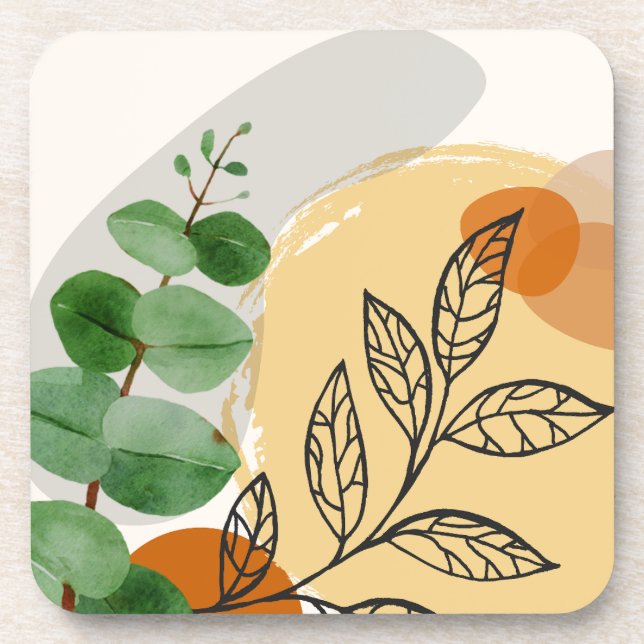 Dessous-de-verre Botanique Boho Green Orange (Devant)