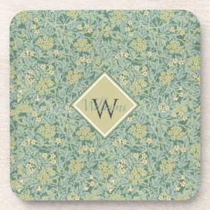 Dessous-de-verre Botanique Floral Antique Motif Turquoise et Jaune