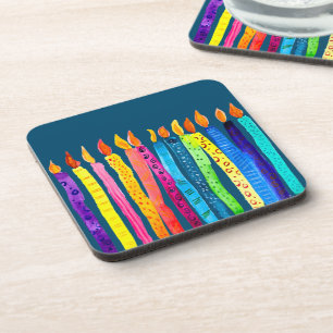 Dessous-de-verre Bougies d'anniversaire aquarelle