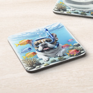 Dessous-de-verre Bouledogue français en vacances French Bulldog