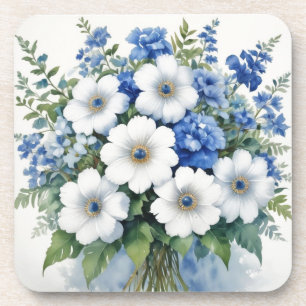 Dessous-de-verre Bouquet de fleurs aquarelle élégante