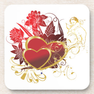 Dessous-de-verre Bouquet Deux Coeurs